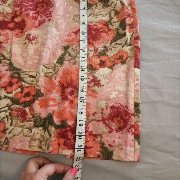 Talbots floral tapestry jacquard cottage 100% cotton pencil‎ skirt size 2 - Picture 4 of 8
